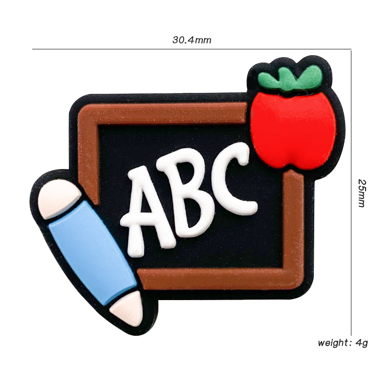 廠家供應 硅膠教師abc黑板珠子 DIY防掉牙膠項鍊 硅膠散珠子配件