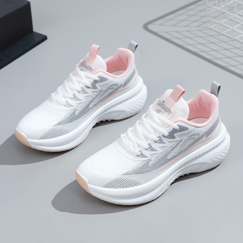 2024 Flying Weaving New Women's Shoes Fashion Casual Shoes Sneakers Soft Sole Walking Shoes Breathable Women's Lightweight Running Shoes