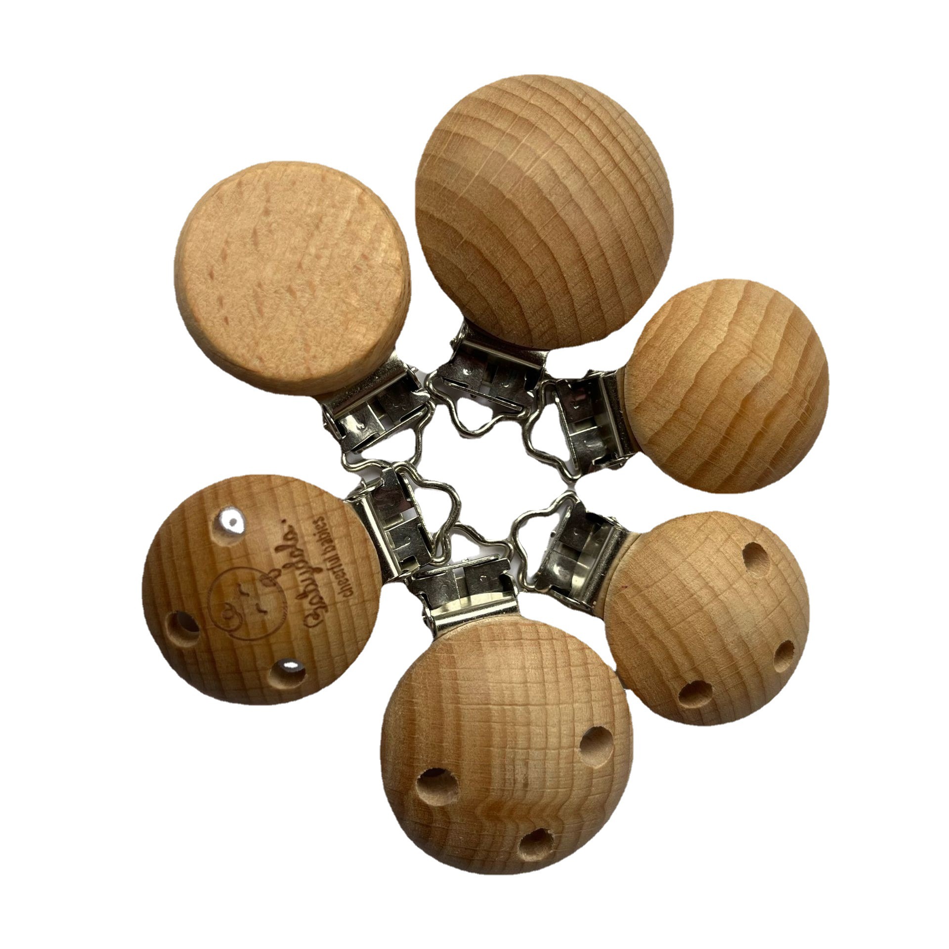 Factory supply baby pacifier clip beech wood animal pacifier clip baby pacifier wooden pacifier clip anti-loss