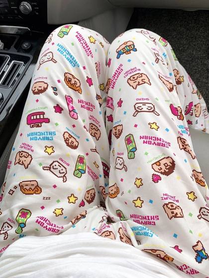 Crayon Shin-Chan Instagram Style Cartoon Japanese Pajama Pants Student Women's Early Autumn Anti-mosquito Pants Cute Dormitory Casual Pants for Outer Wear