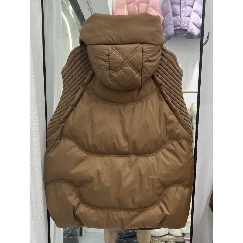 Cross-border autumn and winter New down jacket women's vest short hooded thickened knitted wool white duck down vest coat fashion