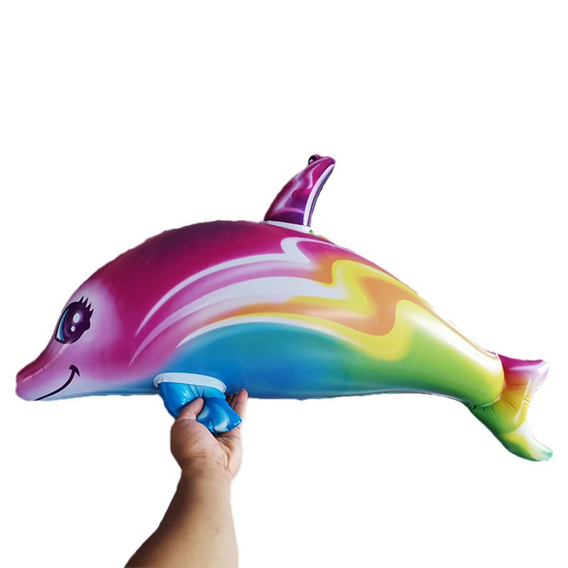 Colorful Inflatable Dolphin Large Dolphin Toys European and American Cross-border Water Party Toys Wholesale Star Dolphin Fish