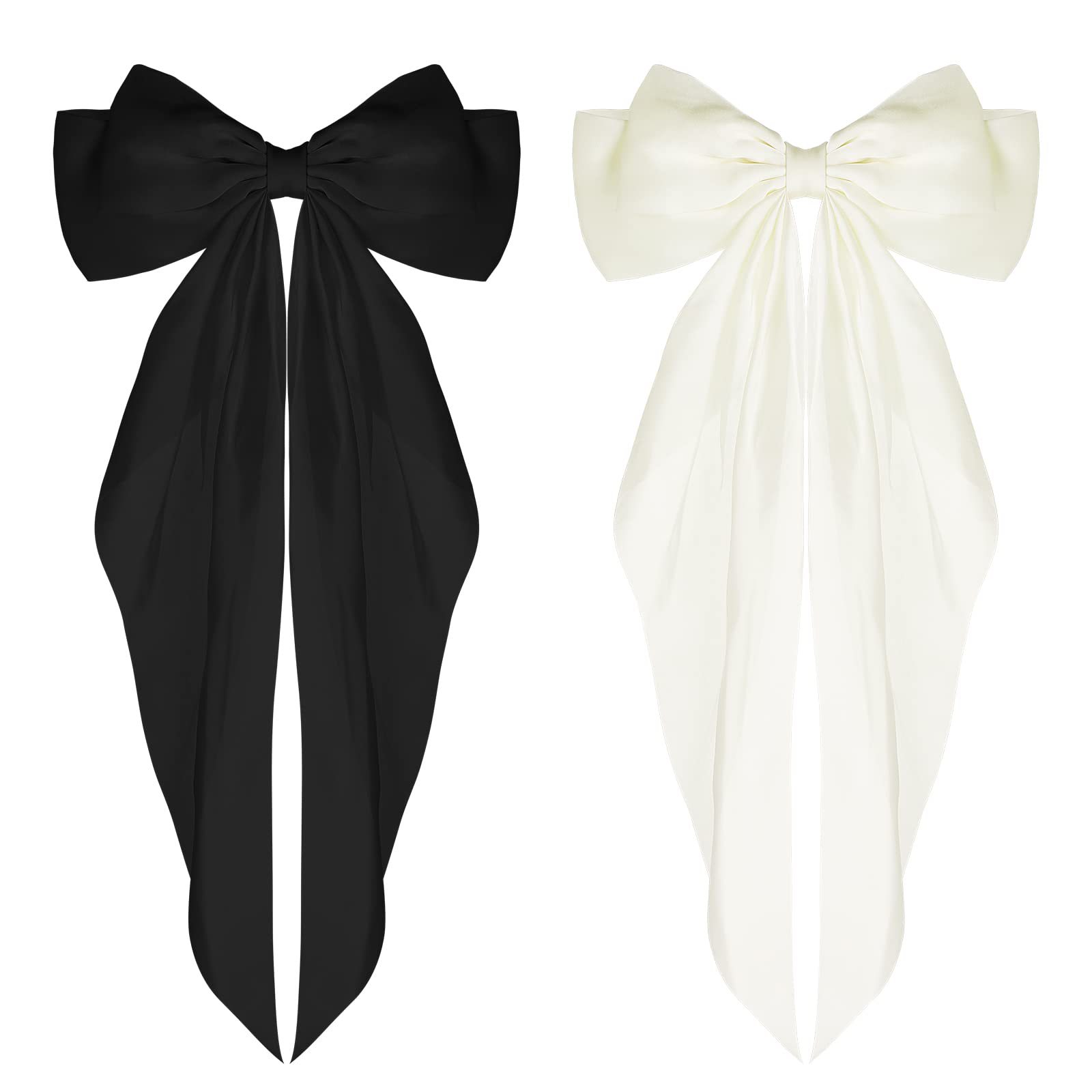 Amazon long floating satin bow hairpin multi-color handmade baby headdress simple girl's back head hair accessories