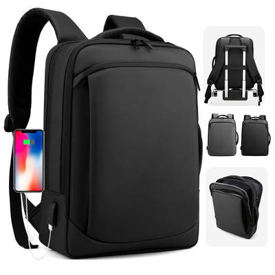 New Men's Backpack Commuter Simple Business Travel Backpack Student Schoolbag Oxford Cloth Laptop Bag