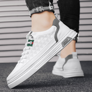 Men's shoes 2023 new winter breathable sports white sneakers men's white shoes casual white leather shoes all-match fashion shoes