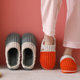 Home cotton slippers women's winter large size indoor wool slippers men's striped plush warm cotton slippers men's wholesale