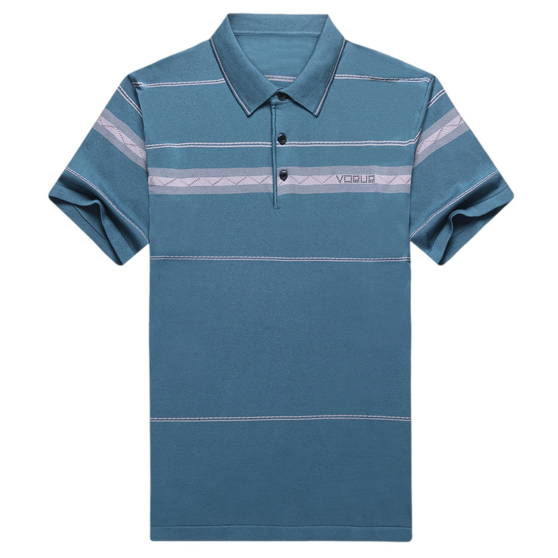Summer Men's Short-sleeved T-shirt Middle-aged and Elderly Men's Clothing Loose Large Size Grandpa Top Ice Silk T-shirt Dad Clothes