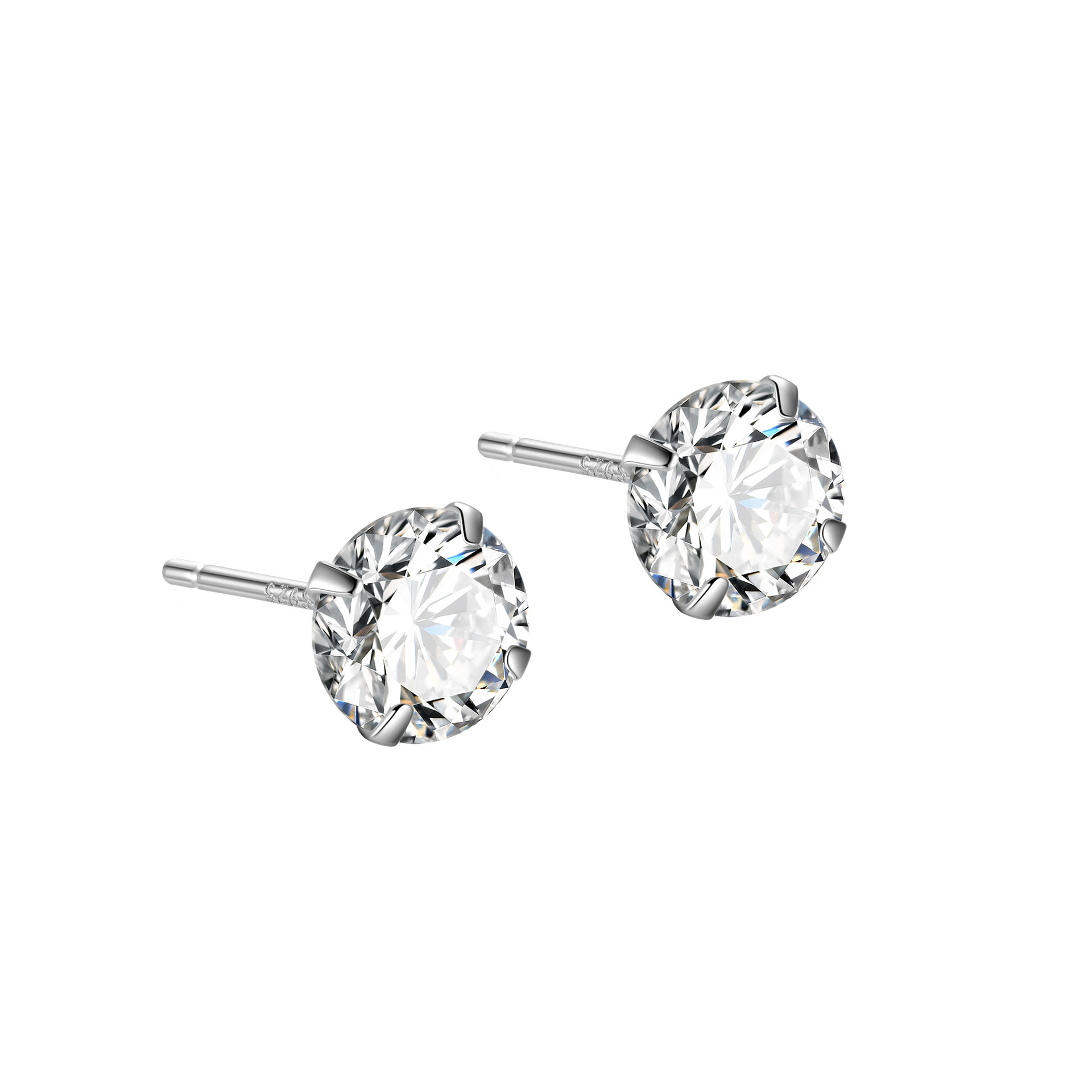 s925 silver stud earrings women's sleep-free small ear piercing ear bone stud niche high-grade super flash zircon ear stud