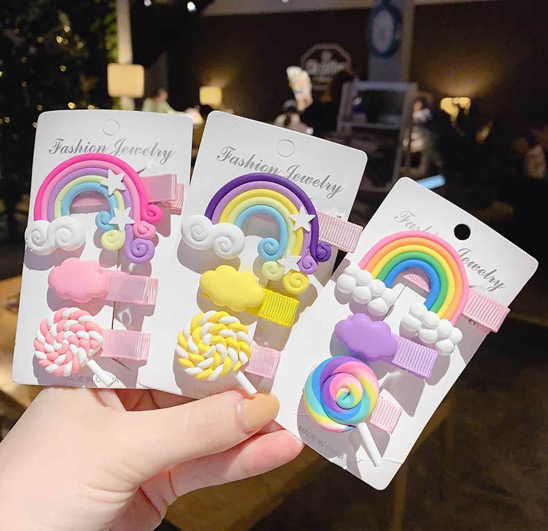 Fairy headdress Mori girl hairpin rainbow hairpin cloud clip South Korea cute ins side clip girl online celebrity