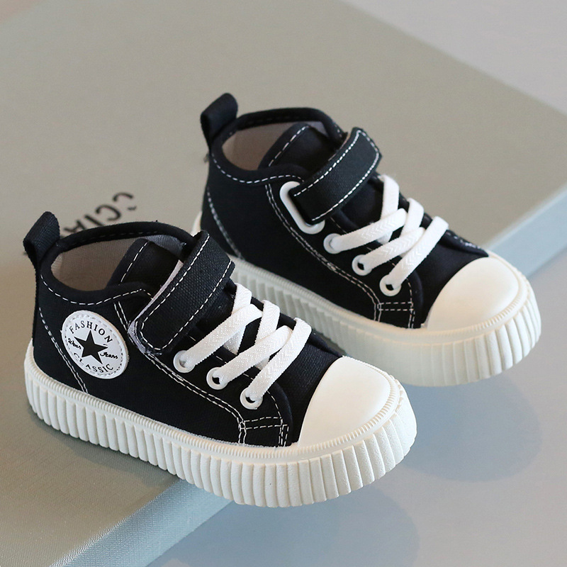 Children's canvas shoes 2024 spring and autumn boys casual shoes new girls board shoes soft bottom baby shoes a generation of hair