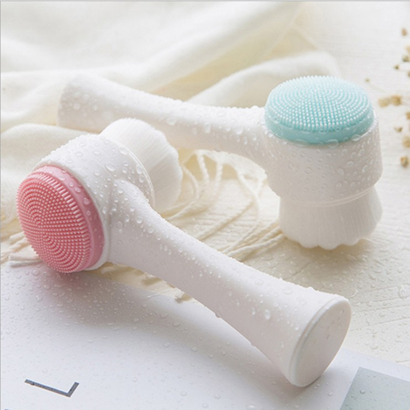 Shake the same style silicone face washing brush manual face washing brush soft hair cleaning brush double-sided massage brush