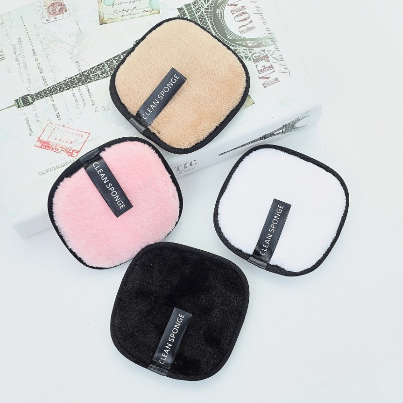 Recommended long velvet square makeup remover pad microfiber powder puff face puff thickened face puff clean water Makeup Remover Cleansing towel