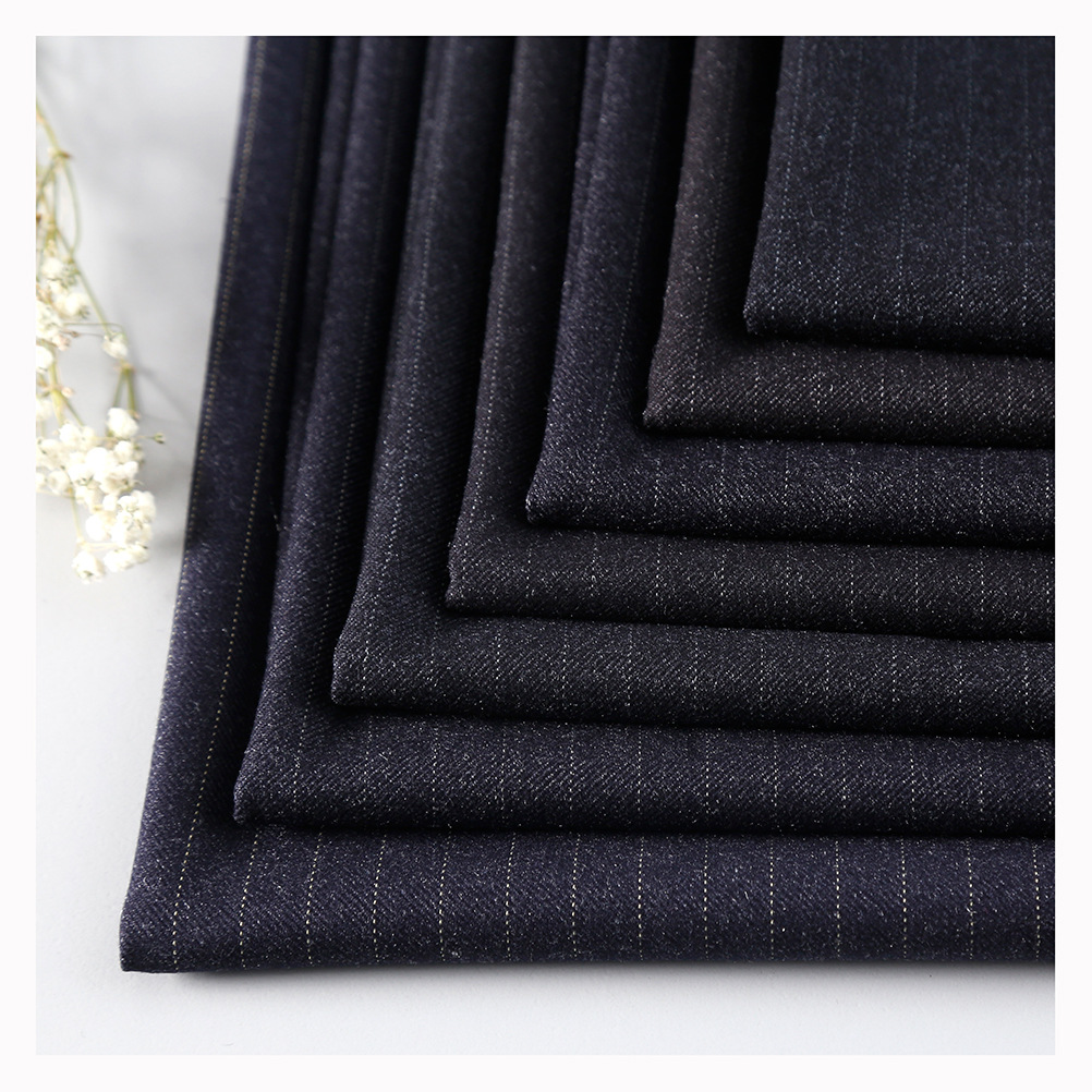 Yang sticky striped suit fabric 1cmTR pinstripe suit fabric white striped fabric anti-Pilling 178