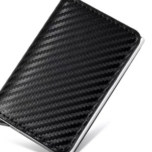 Anti-theft brush RFID shielding automatic elastic credit card package aluminum metal box men's multi-card card holder