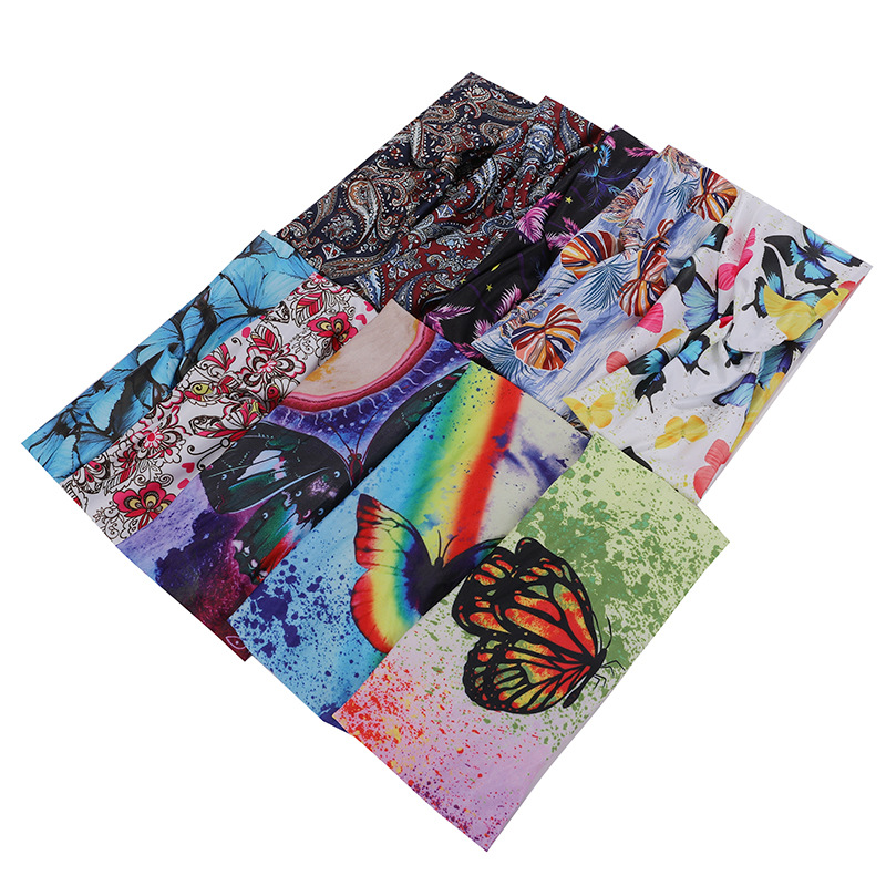 Factory wholesale European and American cross-border fashion printing wide-brimmed sweat-absorbent cross-hair band yoga fitness hair sports headband
