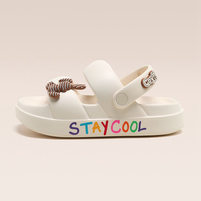 Sandals Women's 2023 Summer Outer Wear Flat Bottom Fashionable Simple Soft Bottom Lightweight Non-slip Shit Treading Breathable Beach Shoes
