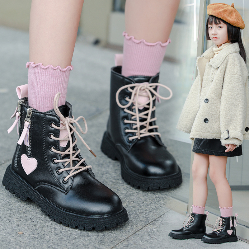 女の子のマーティンブーツ冬2023新型韓国版英倫風児童ショートブーツ中の子供の赤ちゃんブーツ|undefined