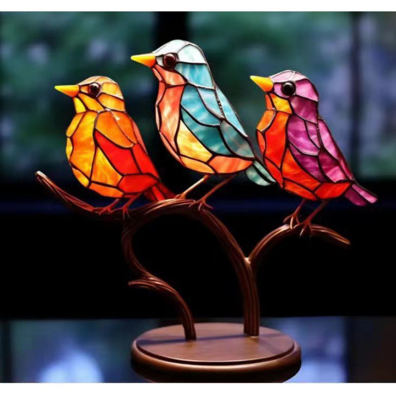 Spot 2023 New Product Amazon Bird Ornaments Home Decoration Ornaments Hundred Flowers Bird Metal Home Decoration