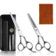 Traceless tooth scissors + flat scissors [8-piece set]]