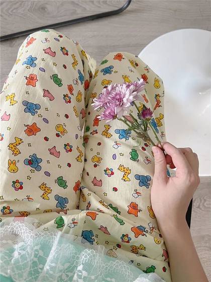 Crayon Shin-Chan Instagram Style Cartoon Japanese Pajama Pants Student Women's Early Autumn Anti-mosquito Pants Cute Dormitory Casual Pants for Outer Wear