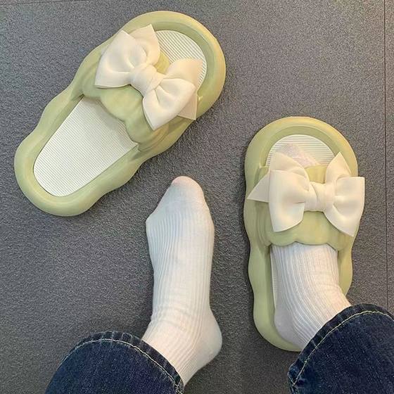 Bow Princess Sandals Women's Summer Outdoor Thick Bottom Slippers Indoor Home Non-Slip Soft Bottom 2023 New Style