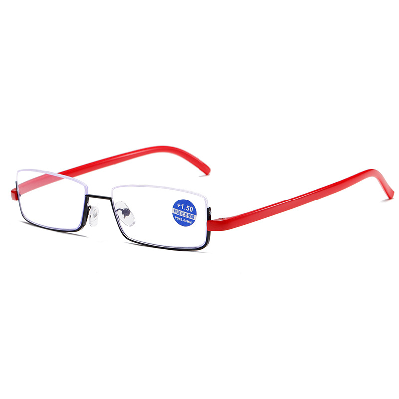 Fashion New half frame reading glasses men and women portable fashion with box anti blue light cross-border reading glasses in stock