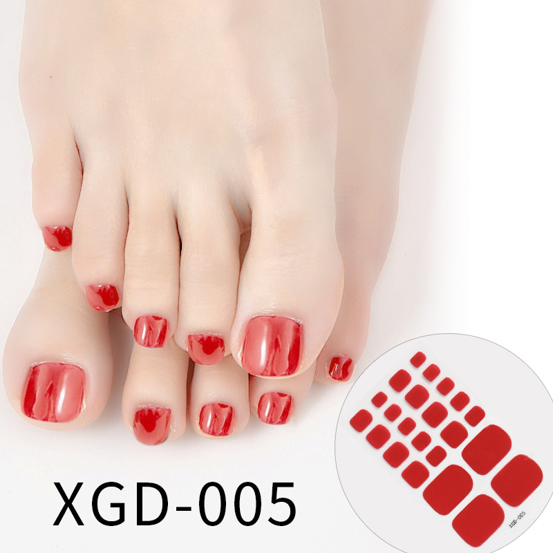 Cross-border ins foot stickers nail stickers full solid color 3D toenail stickers nail oil film