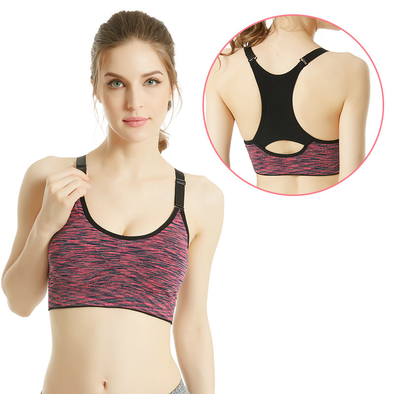 Sports bra shockproof foreign trade quick-drying section dyed wireless yoga underwear training running fitness underwear