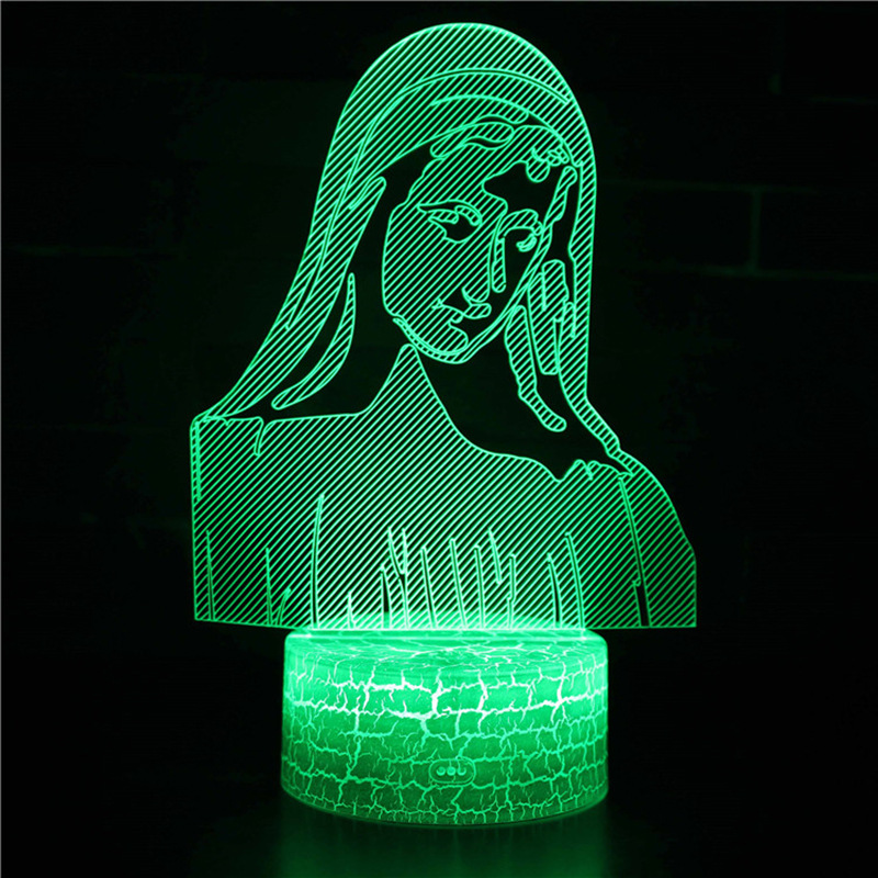 Cross-border 3d table lamp bedroom nightlight 3D atmosphere lamp multi-style remote control touch creative nightlight wholesale