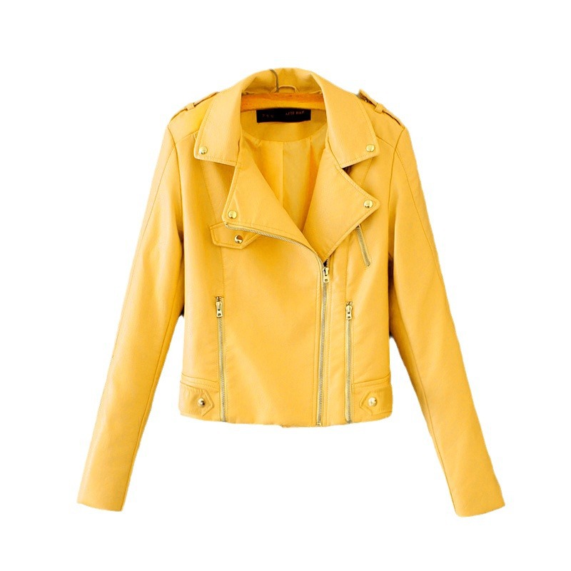 Autumn and winter new new European and American motorcycle jacket slim short coat jacket PU women's leather factory direct sales