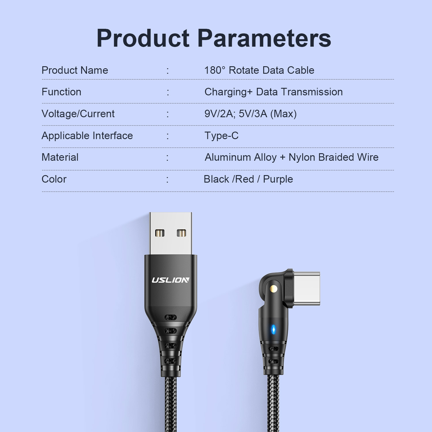 Fast charging 180-degree elbow data line 3A Android phone Typec multifunctional Universal line usb lengthened 2 m flash charging