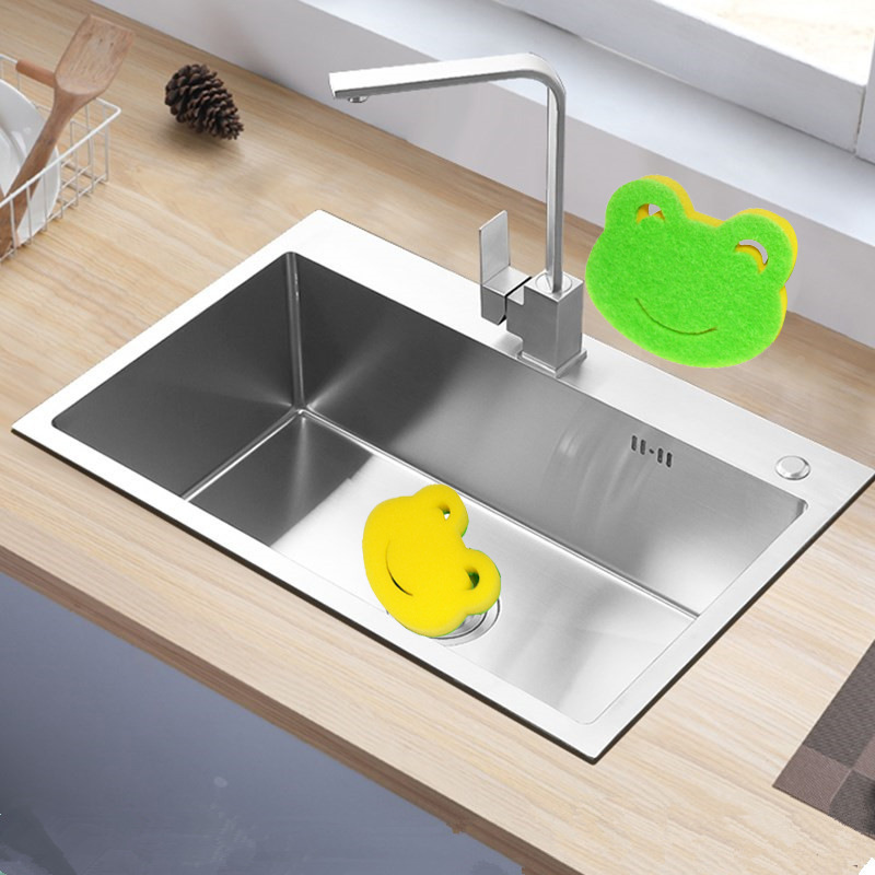 Factory wholesale frog composite magic sponge dish block kitchen brush pot brush bowl cleaning brush