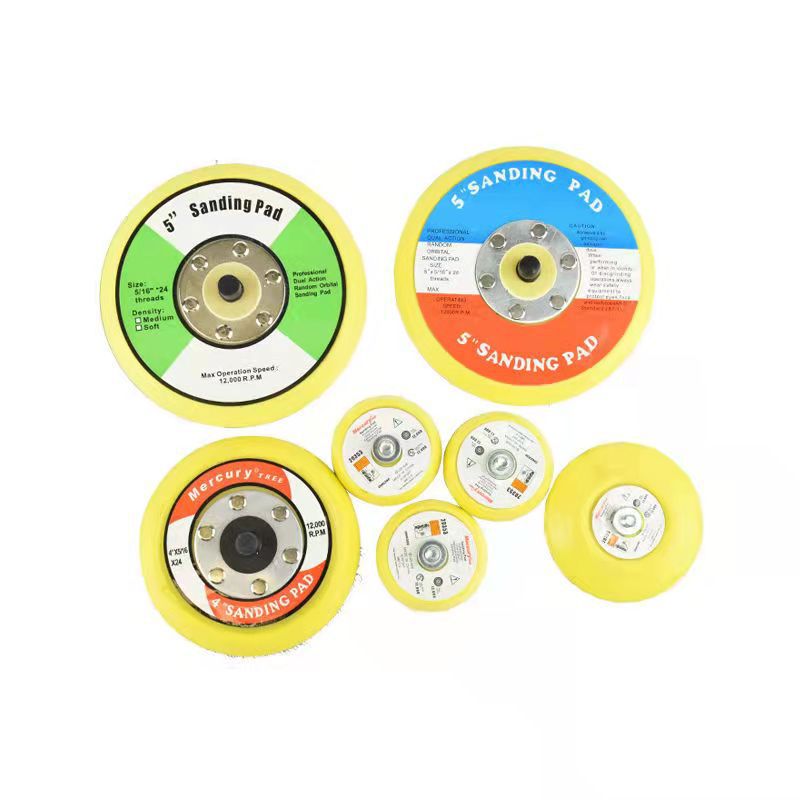 4 inch 5 inch 6 inch pneumatic adhesive disc sandpaper air mill flocking back velvet polishing adhesive wheel scouring cloth nylon disc