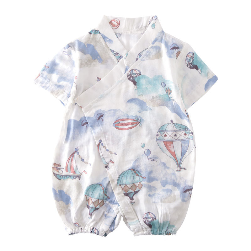 Baby Clothes Fart Wrap Baby Summer Clothes Class A Summer Clothes Thin Newborn Gauze jumpsuit Short