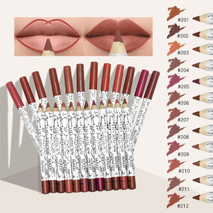 GLAZZI Lipstick + Lip Liner Combination Set Matte Fog Face Lipstick Lip Pen 12 Color