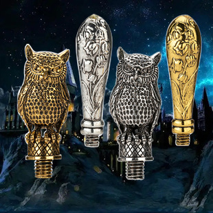 Magic College owl fire paint seal handle DIY animal seal sealing wax tool wooden fire paint handle