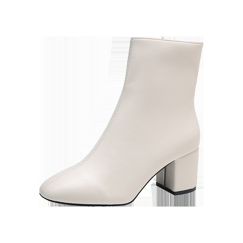 2025 New Pointed Toe Women's Shoes Cyber Popular Martin Boots Side Zipper Thin Boots Single Boots British Thick Heel Fashion Short Boots Women