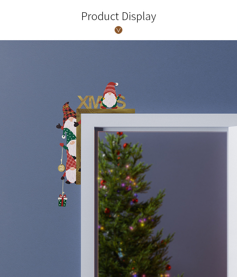 Haobei cross-border hot selling new Christmas creative Christmas door frame pendant home atmosphere layout table corner decoration_voghion.com
