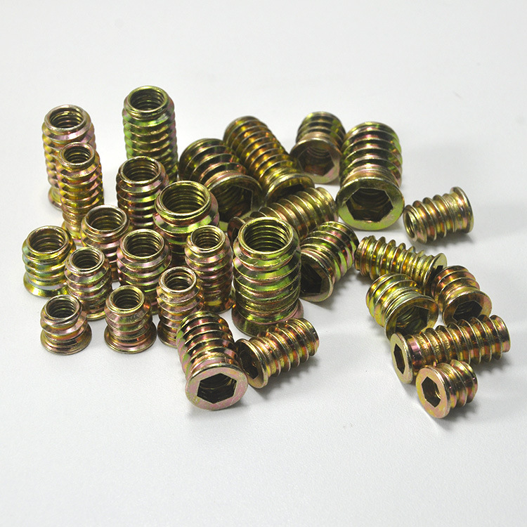 Inch Metric Complete Specification Solid Wood Furniture Connector with Medium Iron Inner and Outer Teeth Nut Countersunk Embedded Nut
