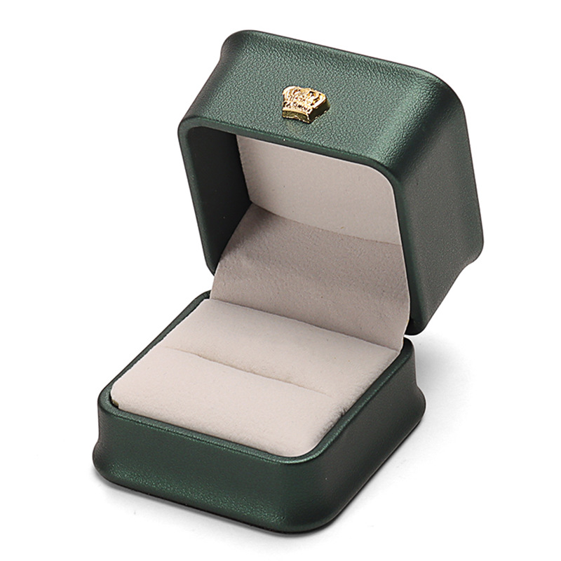 PU leather waist crown jewelry box high-grade jewelry gift box earring ring box necklace box pearl jewelry packaging box