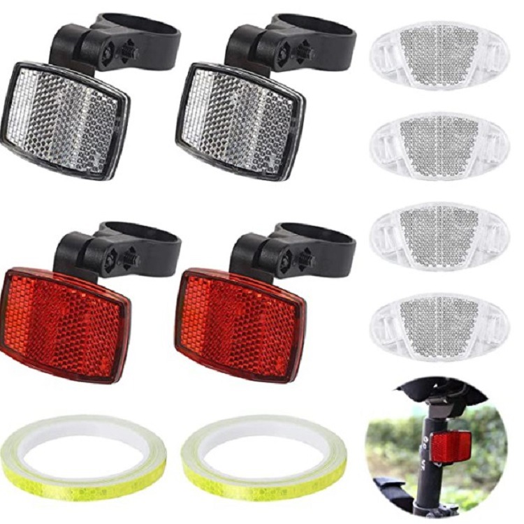 Bicycle plastic reflector tail light mountain bike plastic reflector night front and rear warning tail light