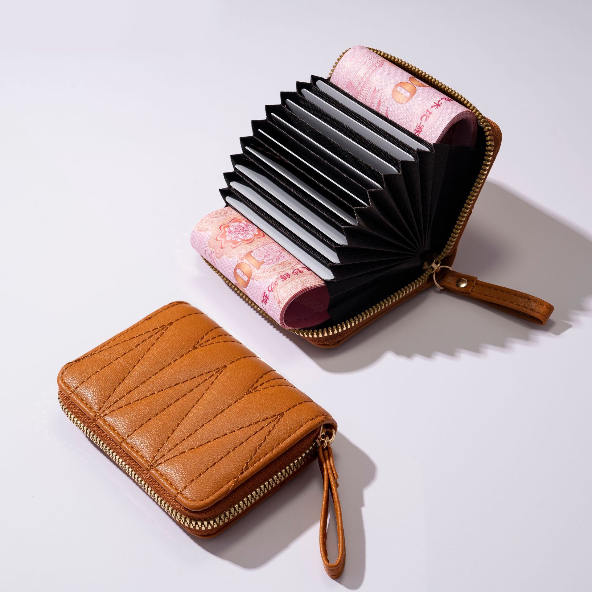 New embroidery thread macaron candy color Chanel style women's organ card holder student coin purse credit card storage bag