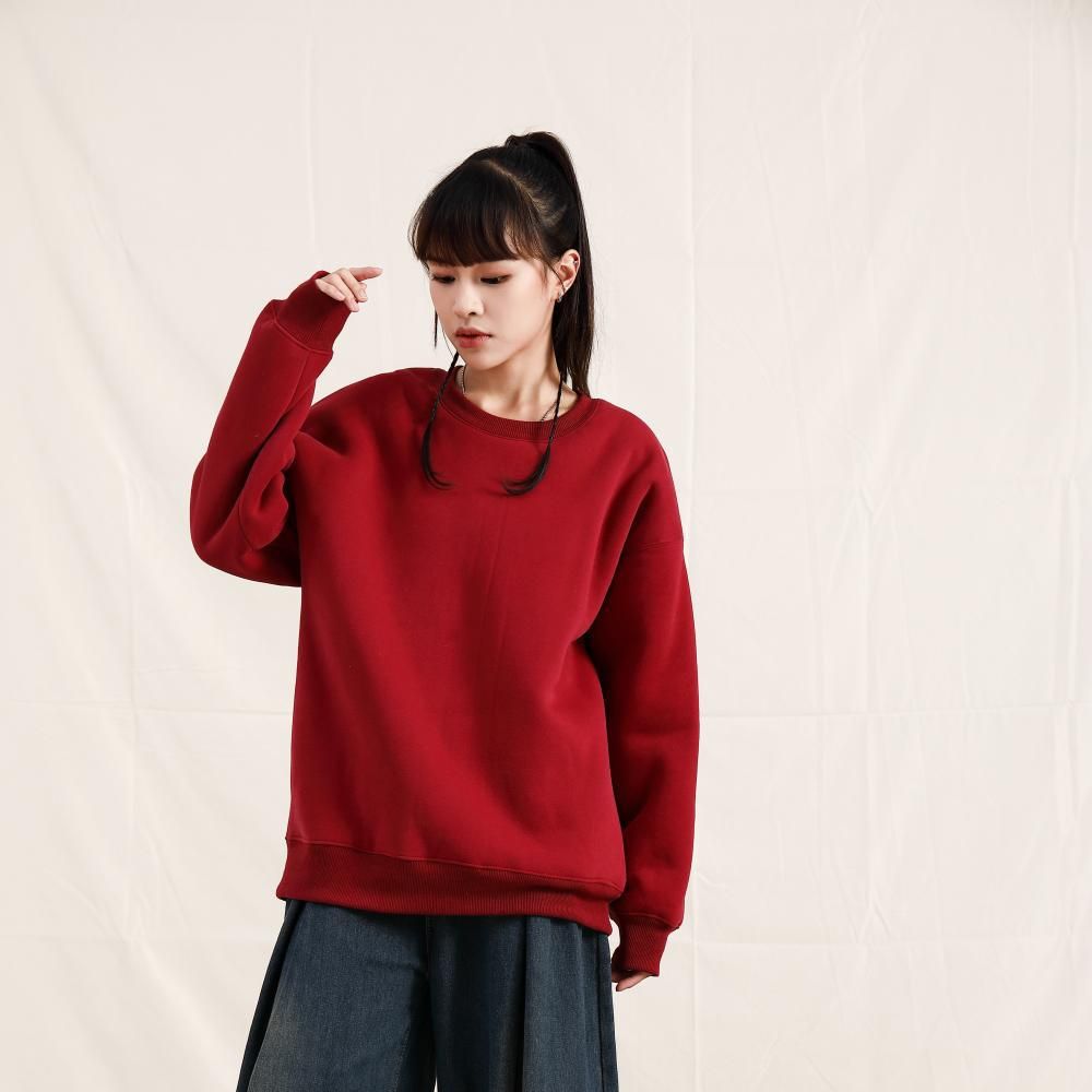500G Heavy fleece-lined Thickened Crewneck Hip Hop American oversize Custom-made Work Clothes Lambskin Sweatshirt Customization