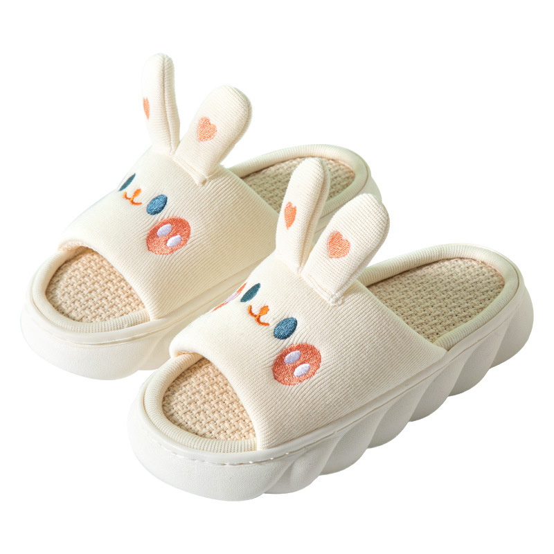 Spring Linen Slippers Men's Household Wholesale Autumn Couple Home Non-slip Women's Indoor Thick-soled Cotton Linen Slippers