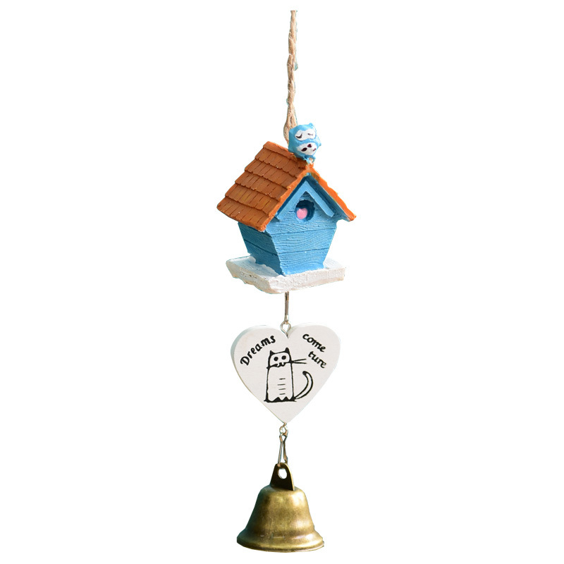 Japanese Style Resin Wind Bell Room Bell Car Pendant Cartoon Black Cat Birthday Gift Balcony Sunny Baby Dress