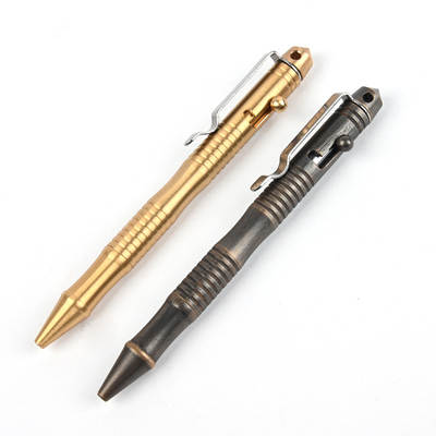 Handmade Brass Sign Pen Tactical Pen Gun Bolt Brass Ballpoint Pen Business Gift Pen Office Student Stationery