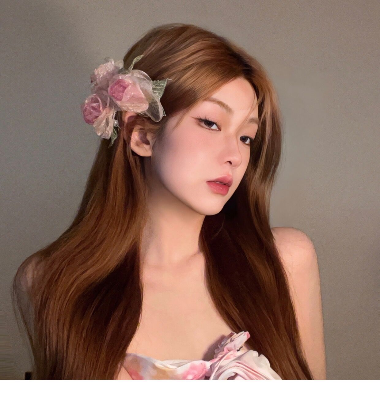 Super Fairy Mori Style Organza Rose Flower Hairpin Women's Spring New Style Side Clip High-grade Elegant Hair Accessories Headwear_voghion.com