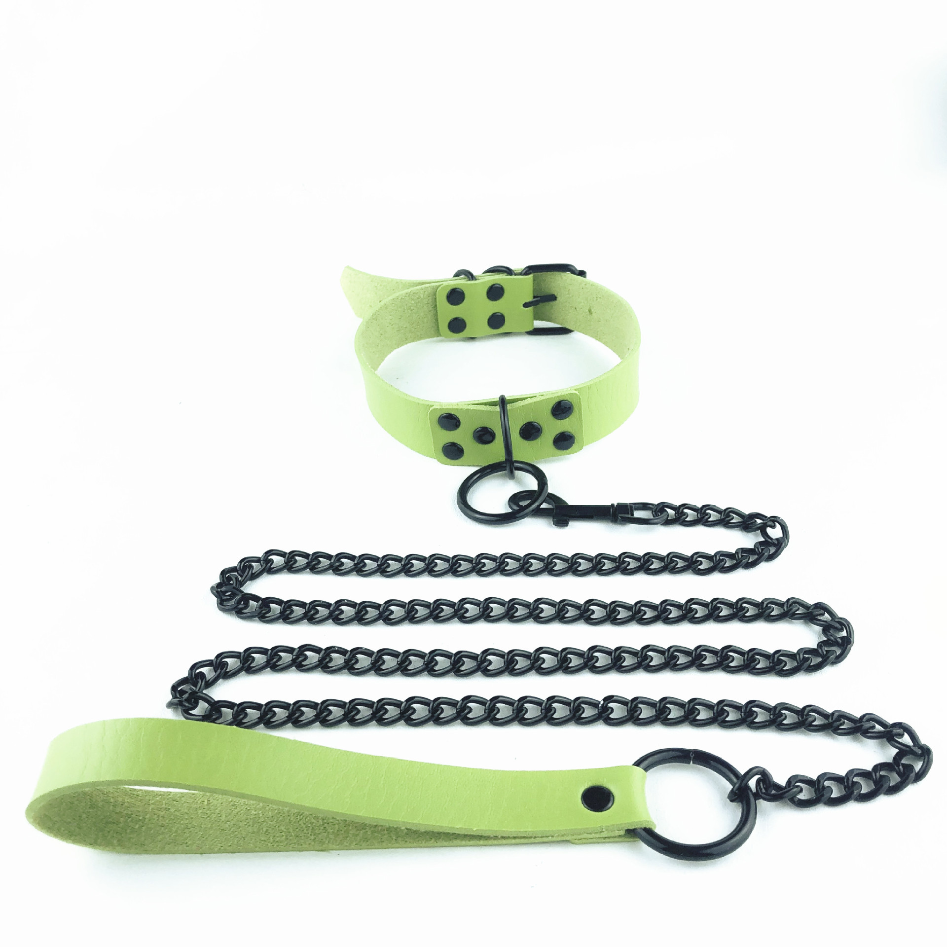 Pu Leather Dark Gothic Wind Collar Chain Couple's Traction Rope Collar Cosplay Decorative Street Shooting Nightclub Necklace