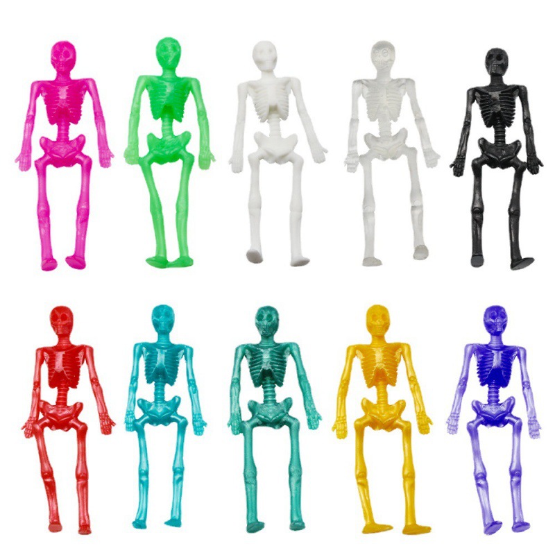 Children's TPR Soft Rubber Stretch Skull Man Decompression Toy Halloween Cross-border Explosions Tricky Funny Toy
