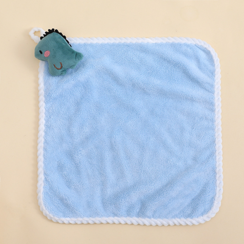 Coral fleece hand towel thickened hanging cartoon cute hand towel solid color absorbent hand towel soft hand towel